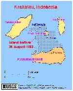 Krakatau Map, Sunda Strait, Indonesia