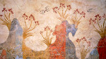 Spring Fresco West Wall Swallows Scene, Akrotiri, Santorini (Thera), Greece