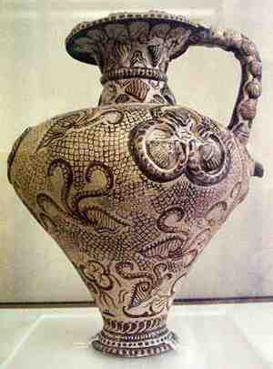 Minoan Marine Style Vase, Archaeological Museum of Herakleion, Crete, Greece