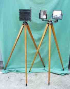 U.S. Army Signal Corps Heliograph with Two Tripods, Two 4 1/2 Inch Square Glass Mirrors and Shutter